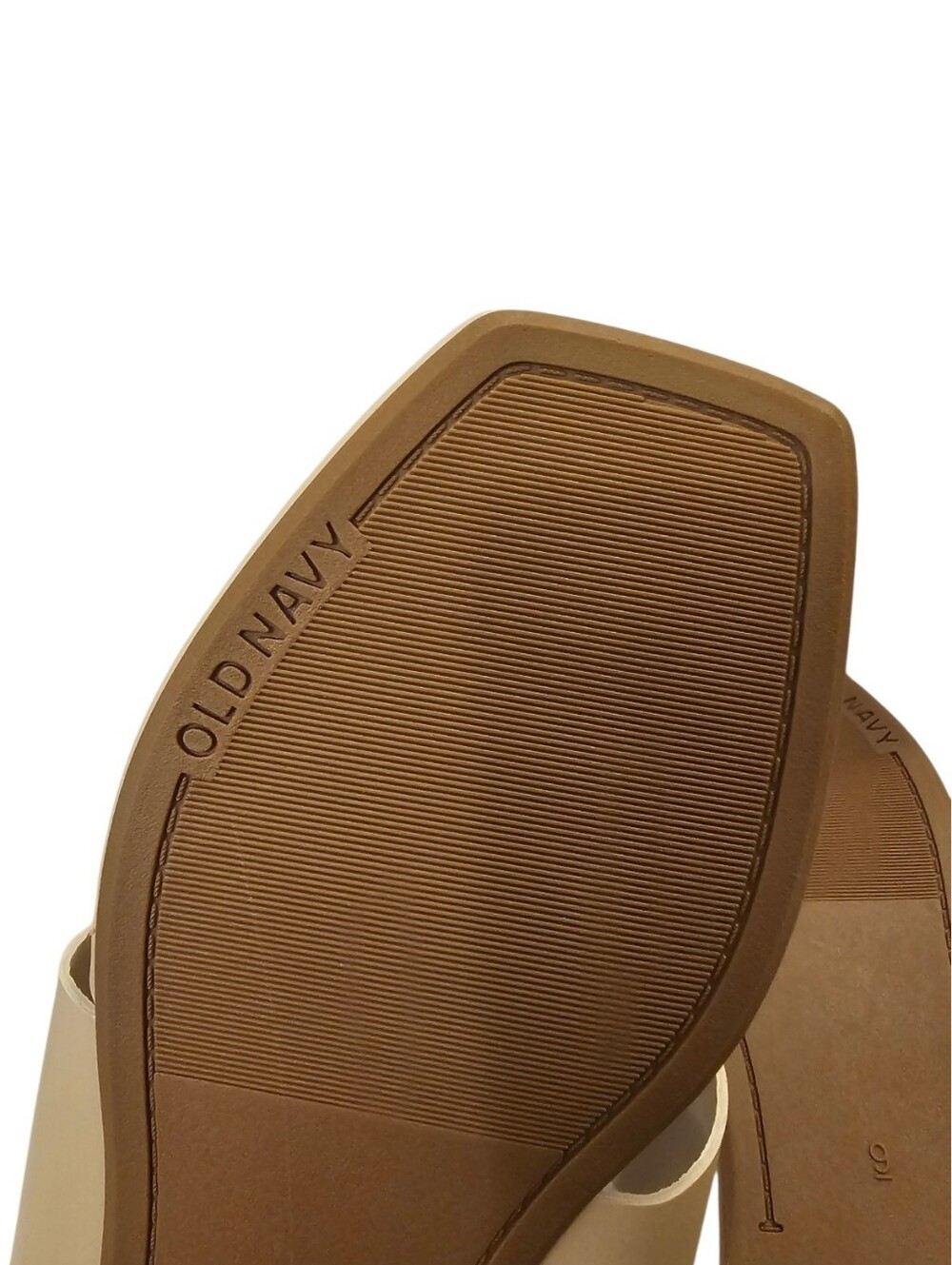 Cream Old Navy Women's Faux Leather Wide Thong Sandals - Picture 15 of 16